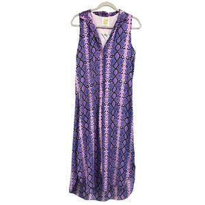 NWT Peace Love Cake Purple Snakeskin Sleeveless Maxi Dress Small